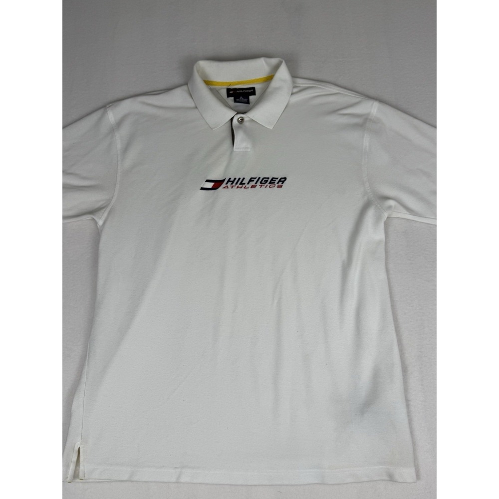 Tommy Hilfiger Polo Shirt in White‎ [1990s] - Men's XL